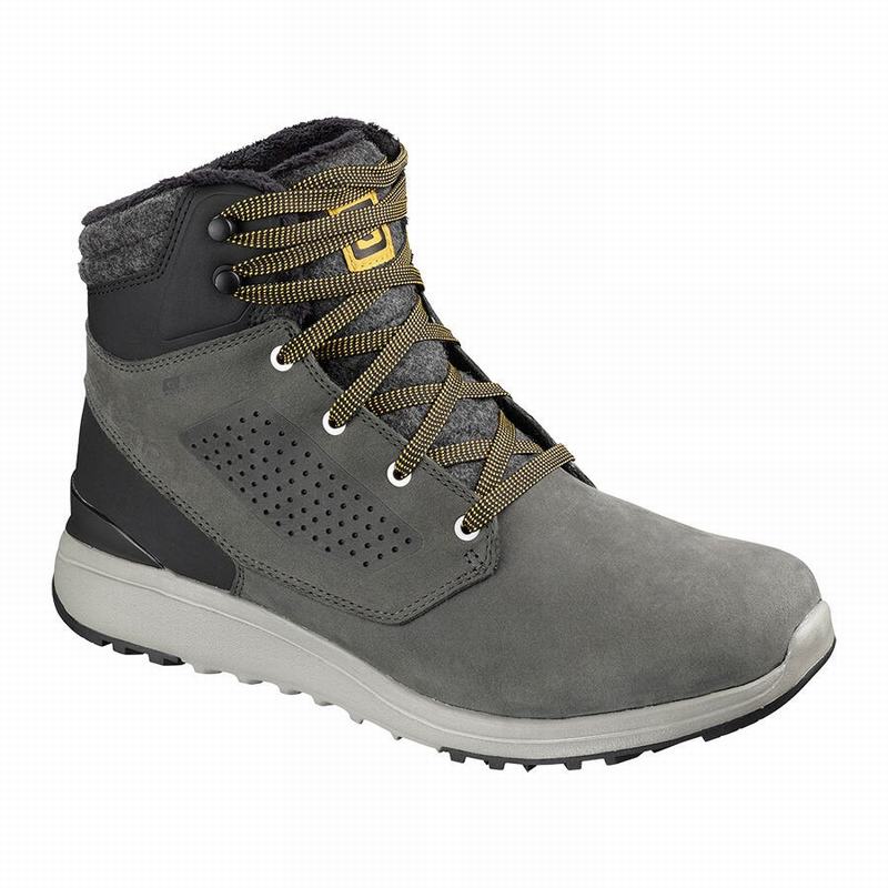 Salomon Israel UTILITY CLIMASALOMON™ WATERPROOF - Mens Winter Boots - Khaki (IGQN-92641)